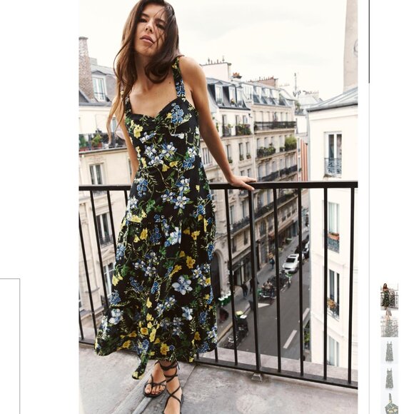 FLORAL PRINT MIDI DRESS Size L NEW WITH TAG!